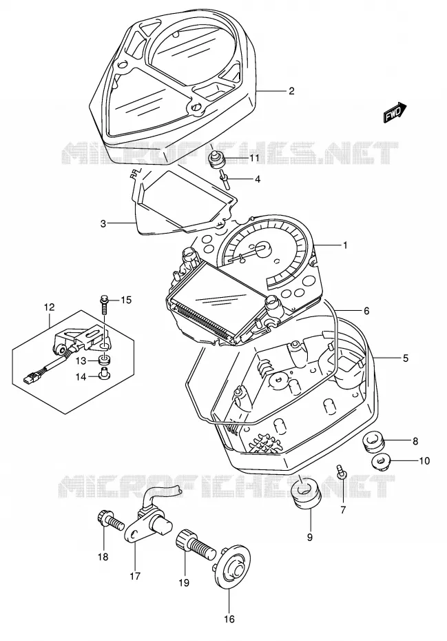 SPEEDOMETER (SV1000SK5/S1K5/S2K5) Suzuki MOTO 1000 SV 2004  SV1000S1K4(E2)