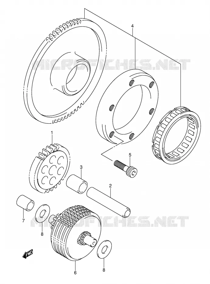STARTER MOTOR CLUTCH Suzuki MOTO 1000 SV 2004  SV1000U2K4(E2)