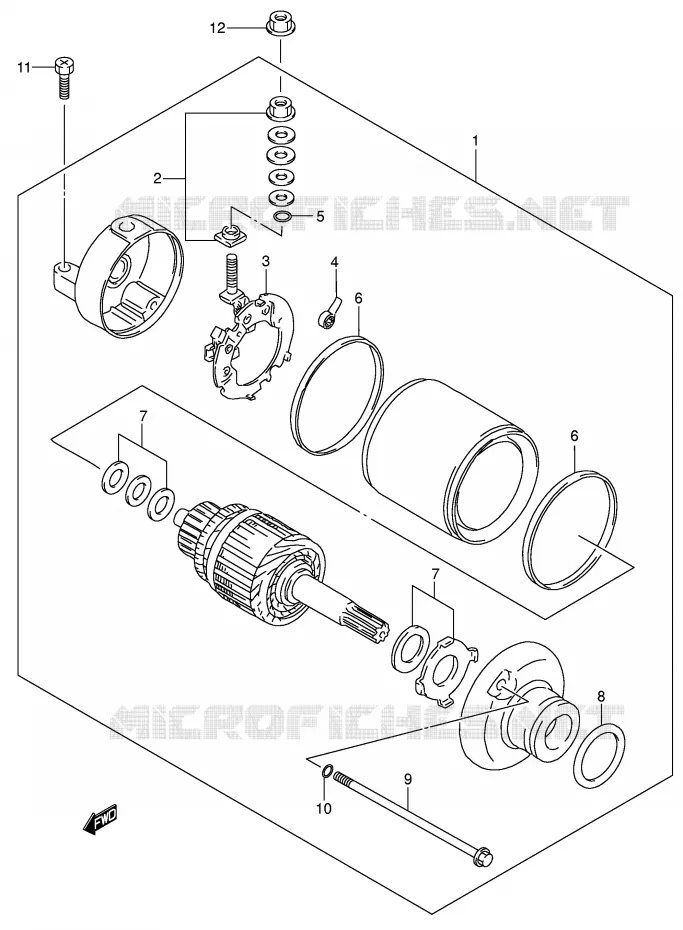 STARTER MOTOR Suzuki MOTO 250 DR-Z 2005  DR-Z250K5(E24)