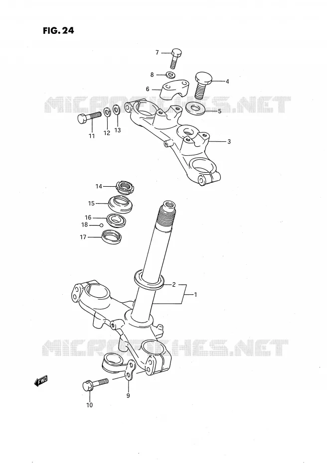 STEERING COLUMN (MODEL G/H/J) Suzuki MOTO 80 RM 1991  RM80XM(E2)