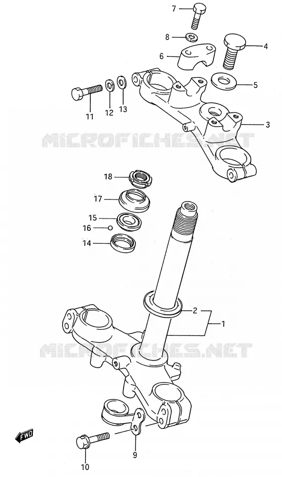 STEERING COLUMN (MODEL G/H/J) Suzuki MOTO 80 RM 1993  RM80P(E28)