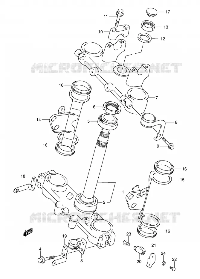 STEERING COLUMN (MODEL K3/K4/K5) Suzuki MOTO 250 DR-Z 2002  DR-Z250K2(E24)