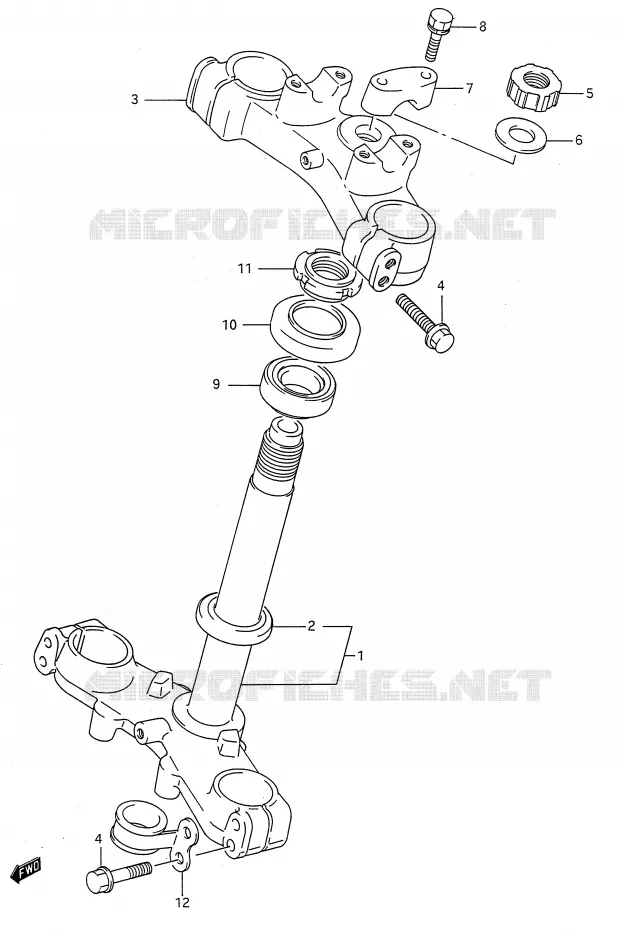 STEERING COLUMN (MODEL L/M/N/P/R/S) Suzuki MOTO 80 RM 1986  RM80G(E28)