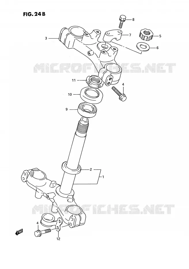 STEERING COLUMN (MODEL L/M/N/P/R/S) Suzuki MOTO 80 RM 1988  RM80J(E3)