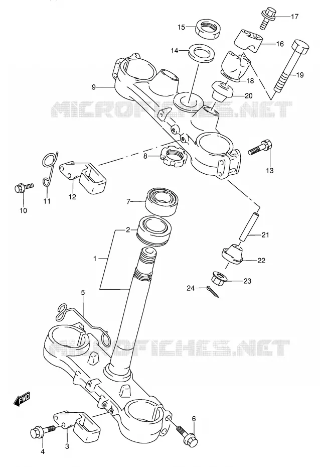 STEERING COLUMN (MODEL S) Suzuki MOTO 250 RMX 1990  RMX250L(E1)