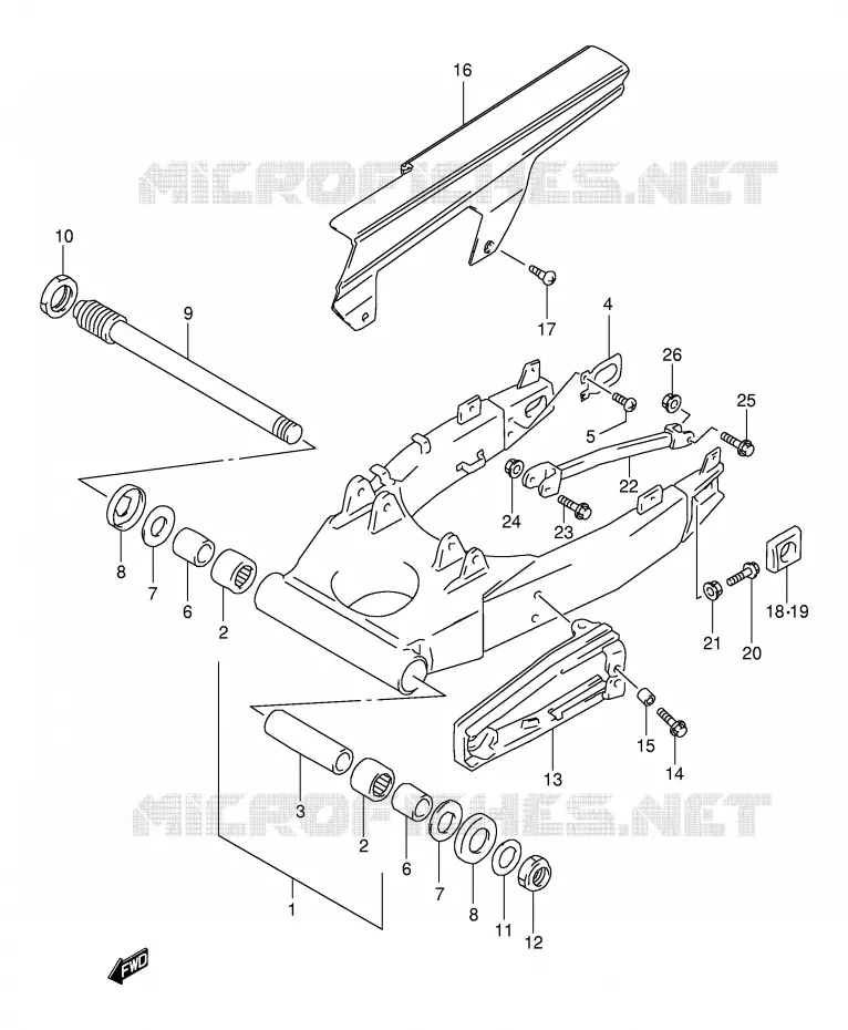 SWINGARM (E2,E4,E25,E34,P37) Suzuki MOTO 1000 TL-S 2001  TL1000SK1(E2)