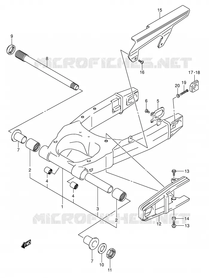 SWINGARM (MODEL K3/K4) Suzuki MOTO 1000 SV 2004  SV1000S1K4(E2)