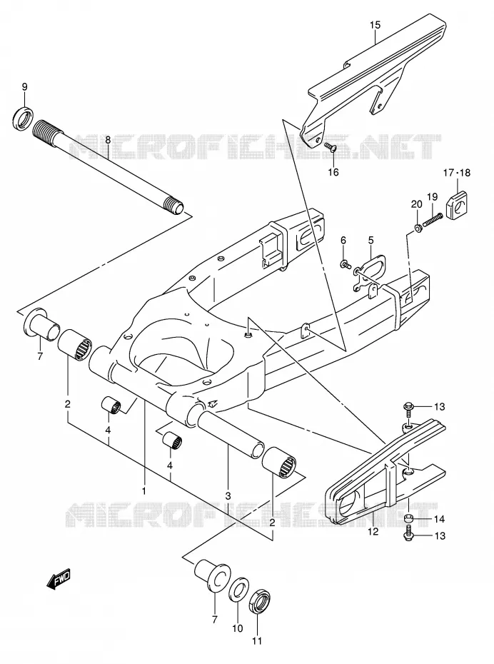 SWINGARM (MODEL K5) Suzuki MOTO 1000 SV 2005  SV1000U1K5(E2)