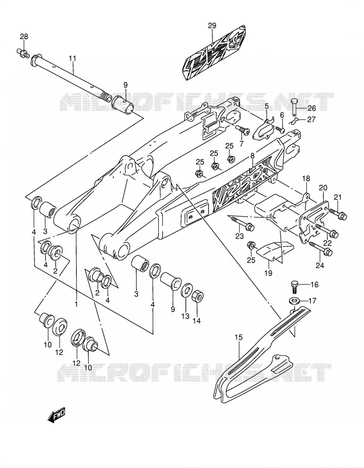 SWINGARM (MODEL S/T) Suzuki MOTO 250 RMX 1991  RMX250M(E1)