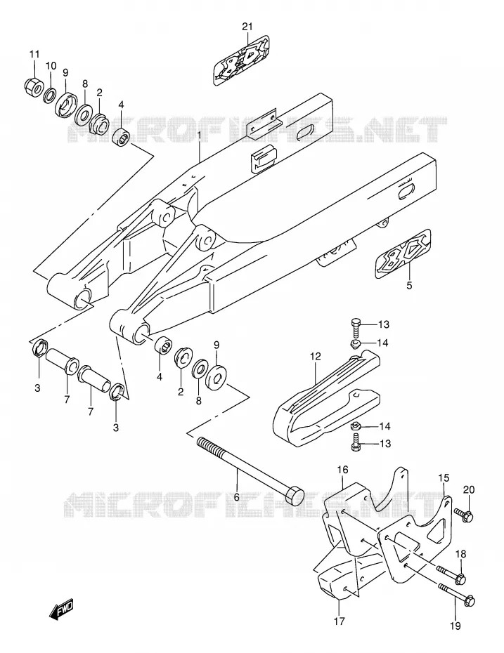 SWINGARM Suzuki MOTO 80 RM 1997  RM80V(E3/E28)