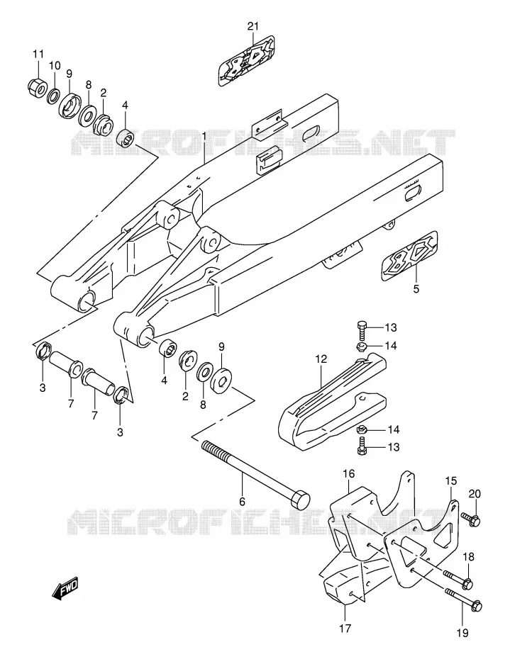 SWINGARM Suzuki MOTO 80 RM 1999  RM80X(E24)