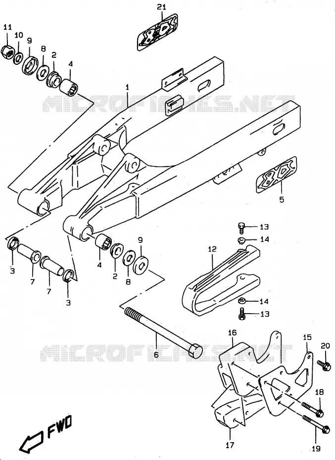 SWINGARM Suzuki MOTO 80 RM 1999  RM80XX(T/V/W)