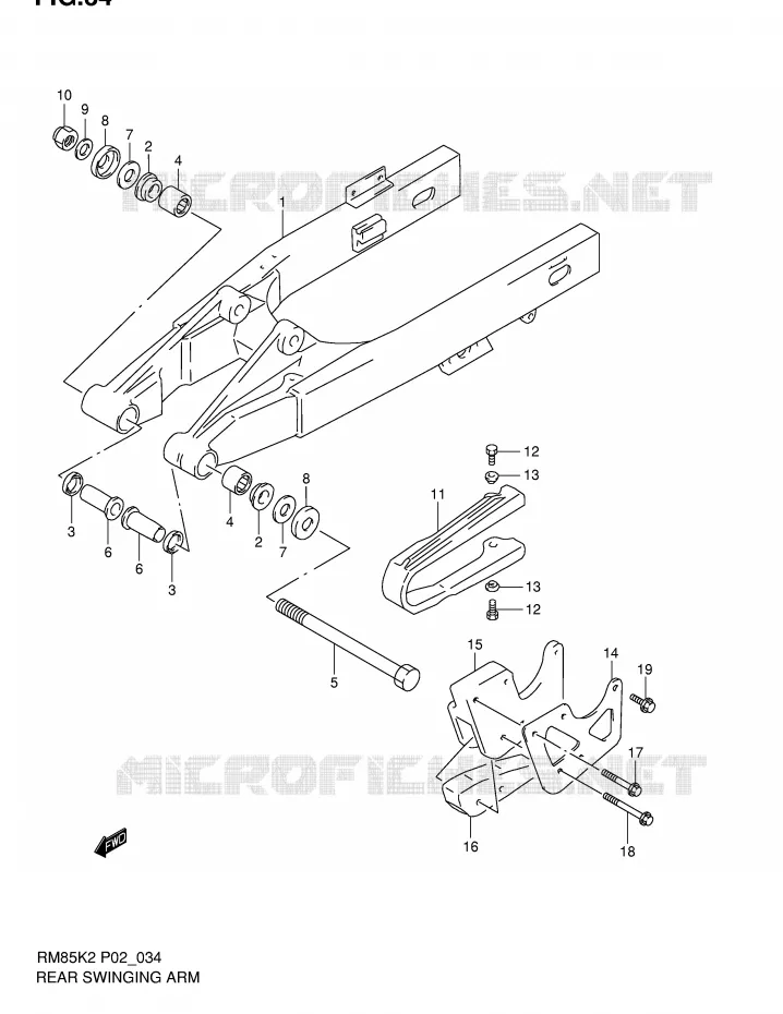 SWINGARM Suzuki MOTO 85 RM 2002  RM85K2(P2)