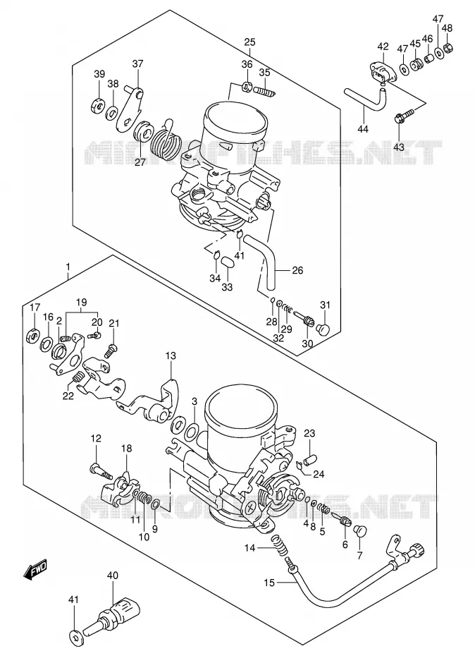 THROTTLE BODY (MODEL V) Suzuki MOTO 1000 TL-S 1997  TL1000SV(E2)