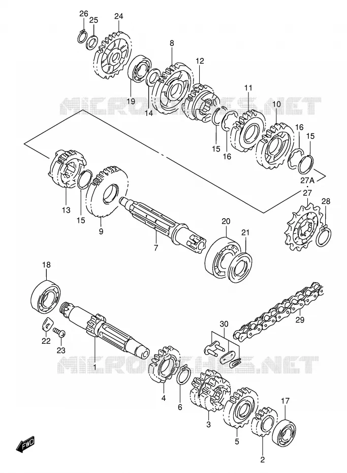 TRANSMISSION Suzuki MOTO 80 RM 2000  RM80XY(P2)