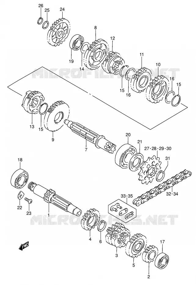 TRANSMISSION Suzuki MOTO 85 RM 2003  RM85K3(P3/P28)