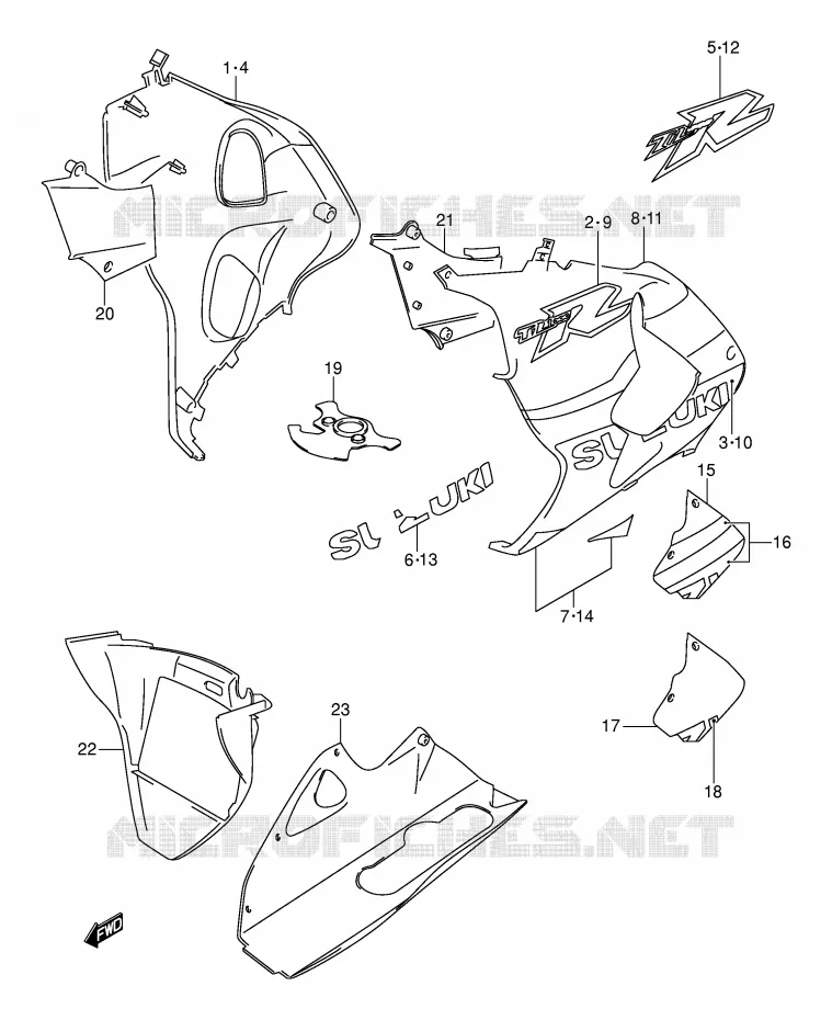 UNDER COWLING (MODEL K1) Suzuki MOTO 1000 TL-R 1999  TL1000RX(E2)