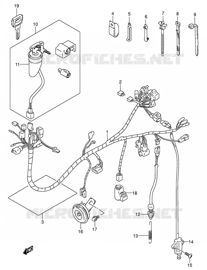 WIRING HARNESS Suzuki MOTO 250 DR-Z 2001  DR-Z250K1(E24)