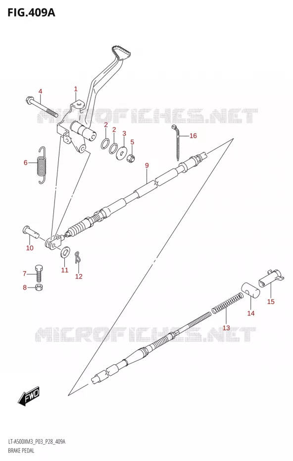BRAKE PEDAL Suzuki QUAD 500 KINGQUAD 2023  LT-A500X M3 (P03,P28,P33)