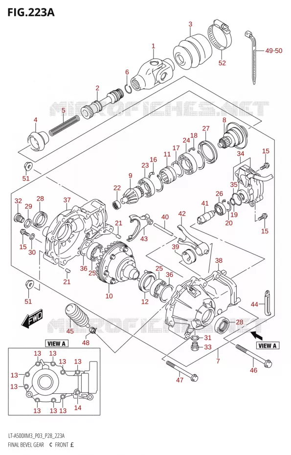 FINAL BEVEL GEAR (FRONT) Suzuki QUAD 500 KINGQUAD 2023  LT-A500X M3 (P03,P28,P33)