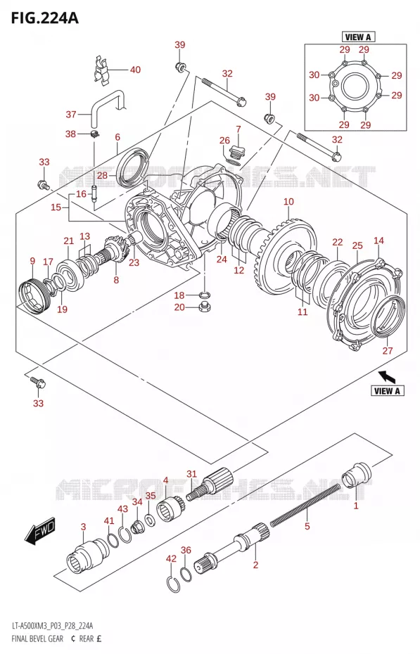 FINAL BEVEL GEAR (REAR) Suzuki QUAD 500 KINGQUAD 2023  LT-A500X M3 (P03,P28,P33)