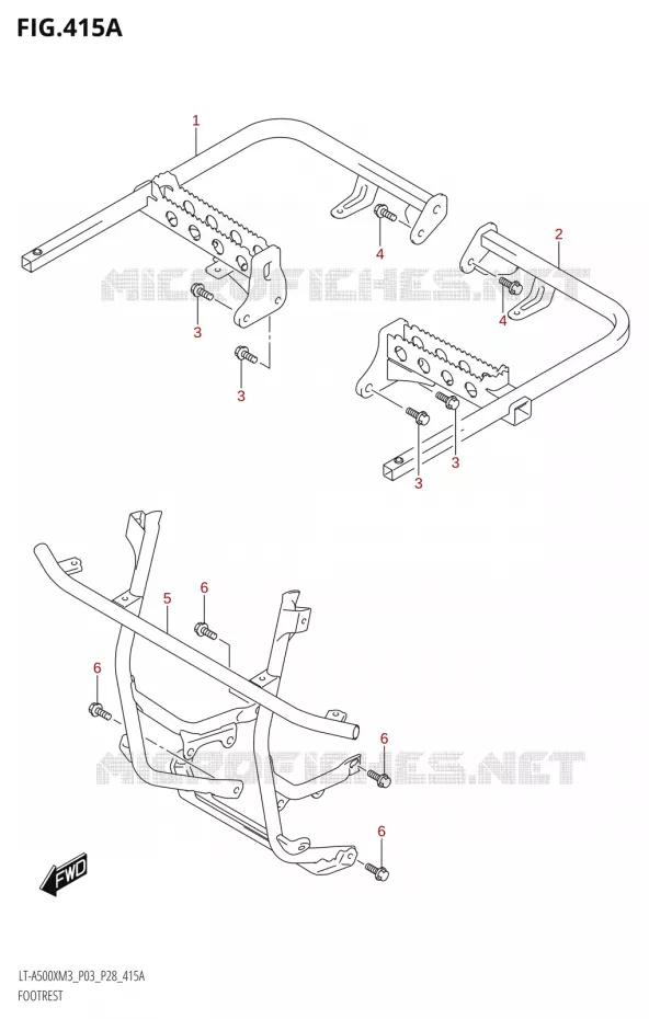 FOOTREST Suzuki QUAD 500 KINGQUAD 2023  LT-A500X M3 (P03,P28,P33)