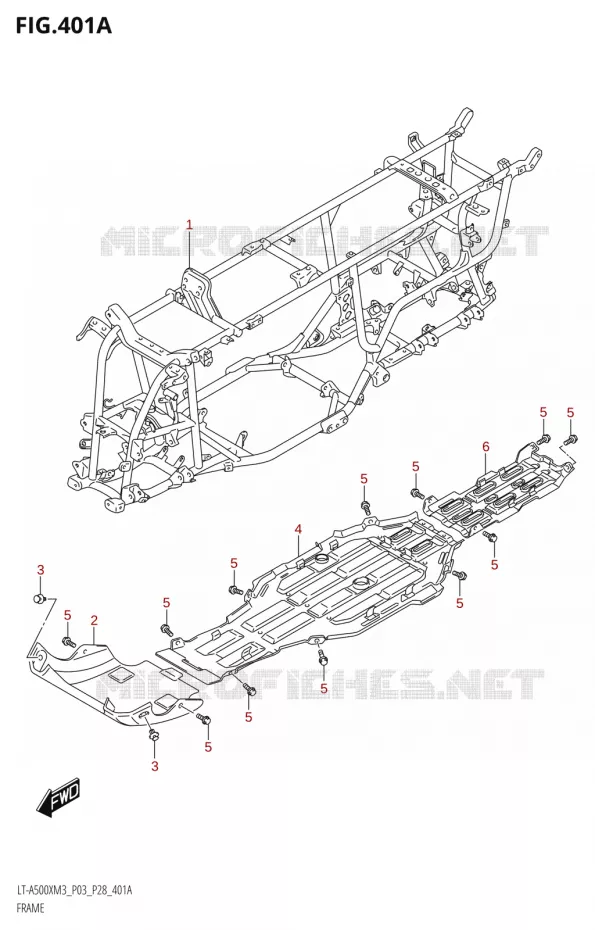 FRAME Suzuki QUAD 500 KINGQUAD 2023  LT-A500X M3 (P03,P28,P33)