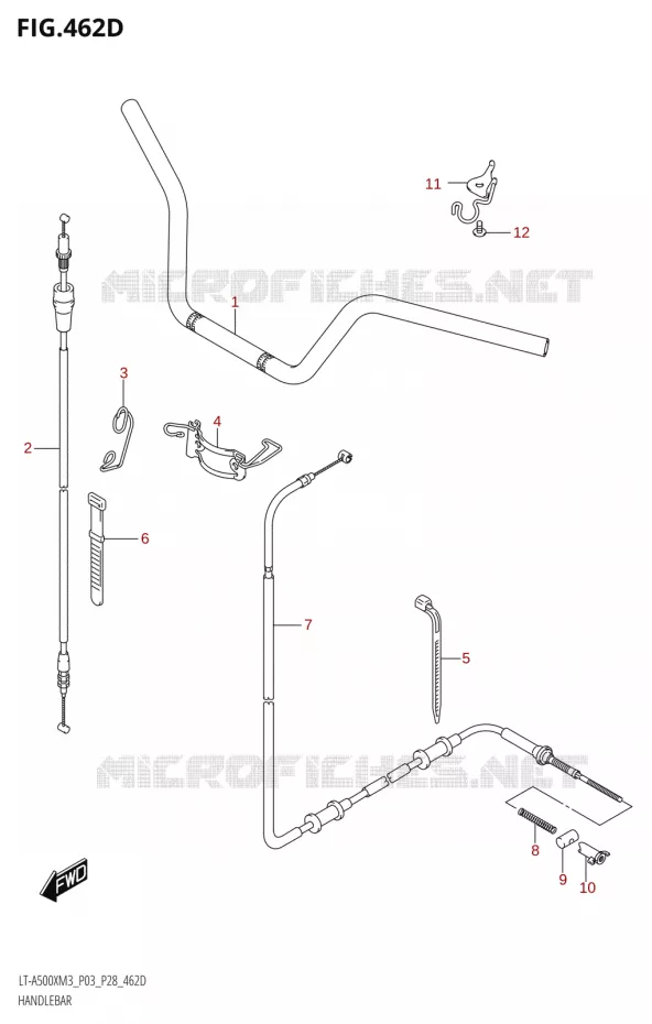 HANDLEBAR (LT-A500XP:M3:P03) Suzuki QUAD 500 KINGQUAD 2023  LT-A500X M3 (P03,P28,P33)