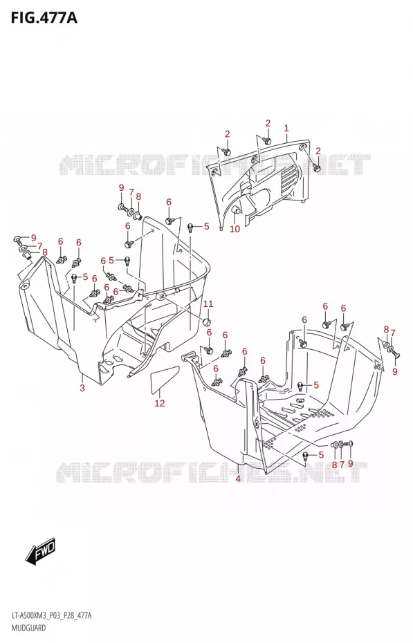 MUDGUARD Suzuki QUAD 500 KINGQUAD 2023  LT-A500X M3 (P03,P28,P33)