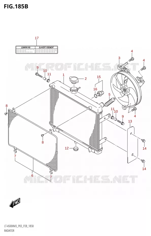 RADIATOR (LT-A500X:M3:P28) Suzuki QUAD 500 KINGQUAD 2023  LT-A500X M3 (P03,P28,P33)