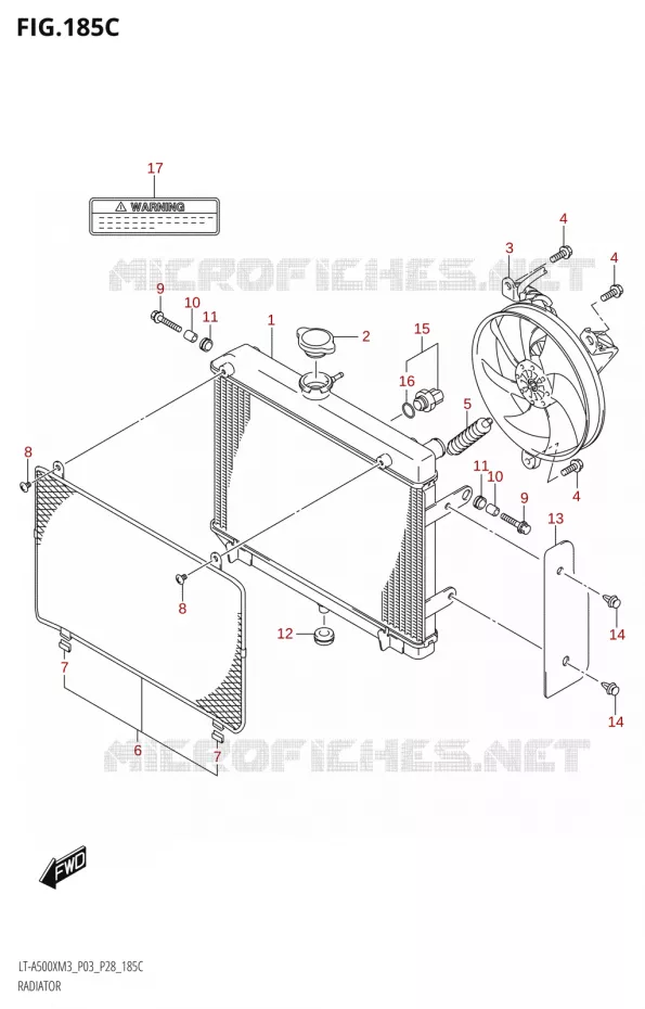 RADIATOR (LT-A500X:M3:P33) Suzuki QUAD 500 KINGQUAD 2023  LT-A500X M3 (P03,P28,P33)