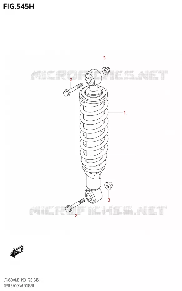 REAR SHOCK ABSORBER (LT-A500XPZ:M3:P28) Suzuki QUAD 500 KINGQUAD 2023  LT-A500X M3 (P03,P28,P33)