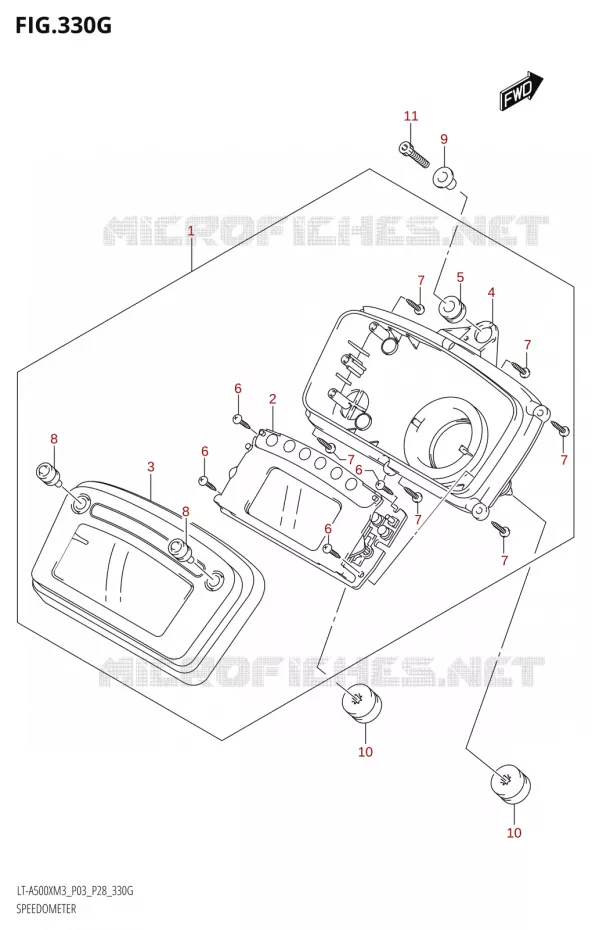 SPEEDOMETER (LT-A500XPZ:M3:P03) Suzuki QUAD 500 KINGQUAD 2023  LT-A500X M3 (P03,P28,P33)