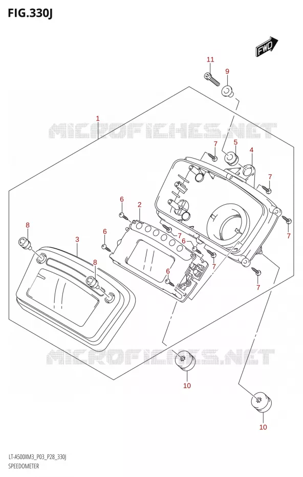 SPEEDOMETER (LT-A500XPZ:M3:P33) Suzuki QUAD 500 KINGQUAD 2023  LT-A500X M3 (P03,P28,P33)