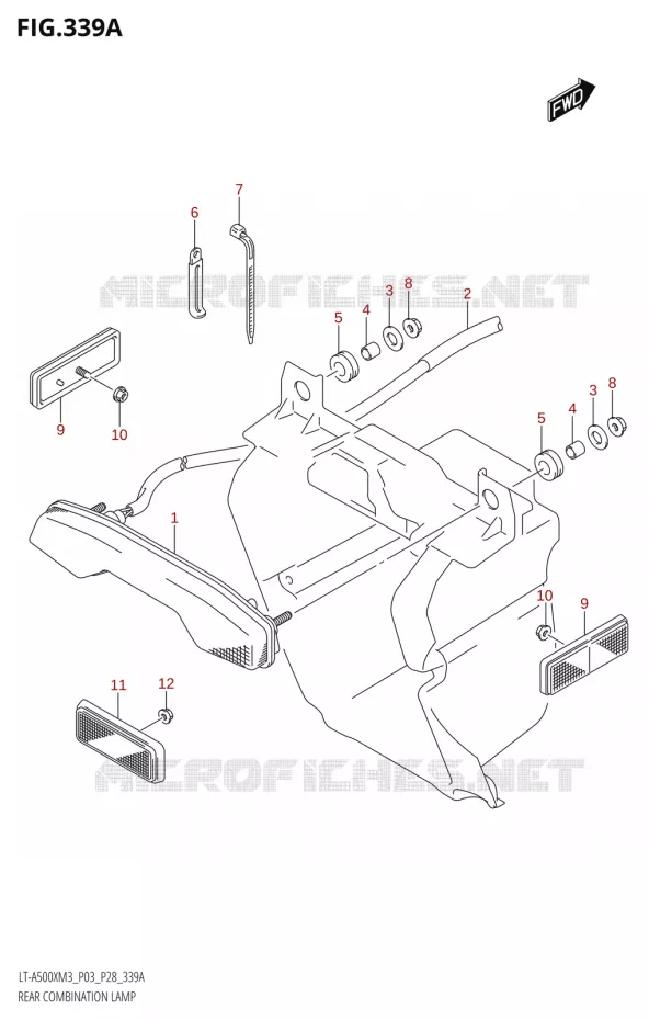 TAIL LIGHT Suzuki QUAD 500 KINGQUAD 2023  LT-A500X M3 (P03,P28,P33)