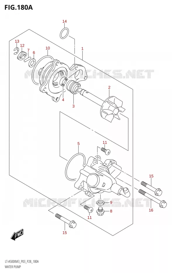 WATER PUMP Suzuki QUAD 500 KINGQUAD 2023  LT-A500X M3 (P03,P28,P33)