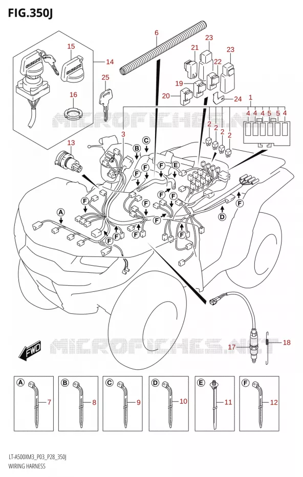 WIRING HARNESS (LT-A500XPZ:M3:P33) Suzuki QUAD 500 KINGQUAD 2023  LT-A500X M3 (P03,P28,P33)