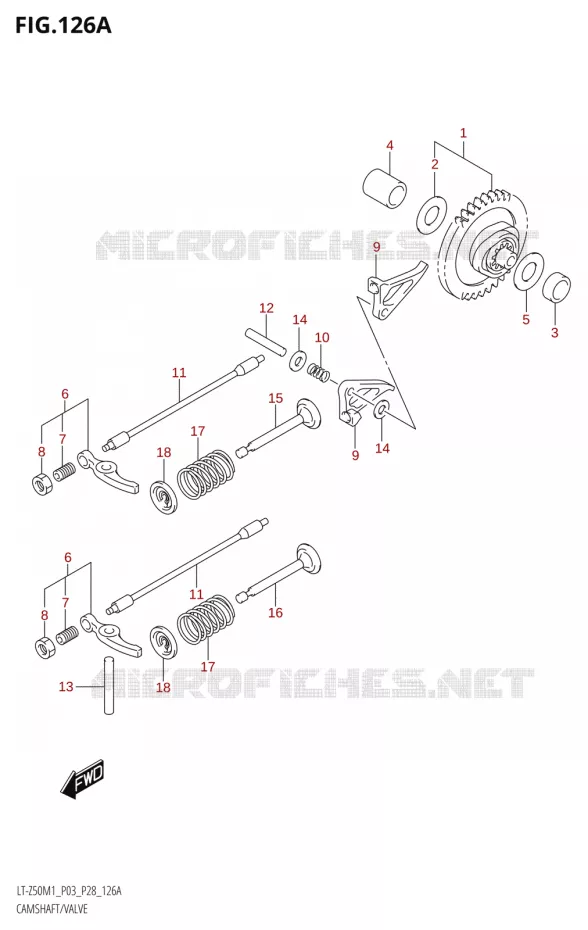CAMSHAFT - VALVES Suzuki QUAD 50 QUADSPORT 2021  LT-Z50 M1 (P03 / P28)