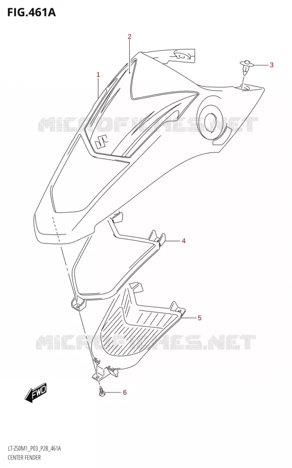 CENTRAL FAIRING Suzuki QUAD 50 QUADSPORT 2021  LT-Z50 M1 (P03 / P28)