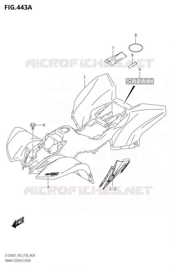 FAIRING Suzuki QUAD 50 QUADSPORT 2021  LT-Z50 M1 (P03 / P28)
