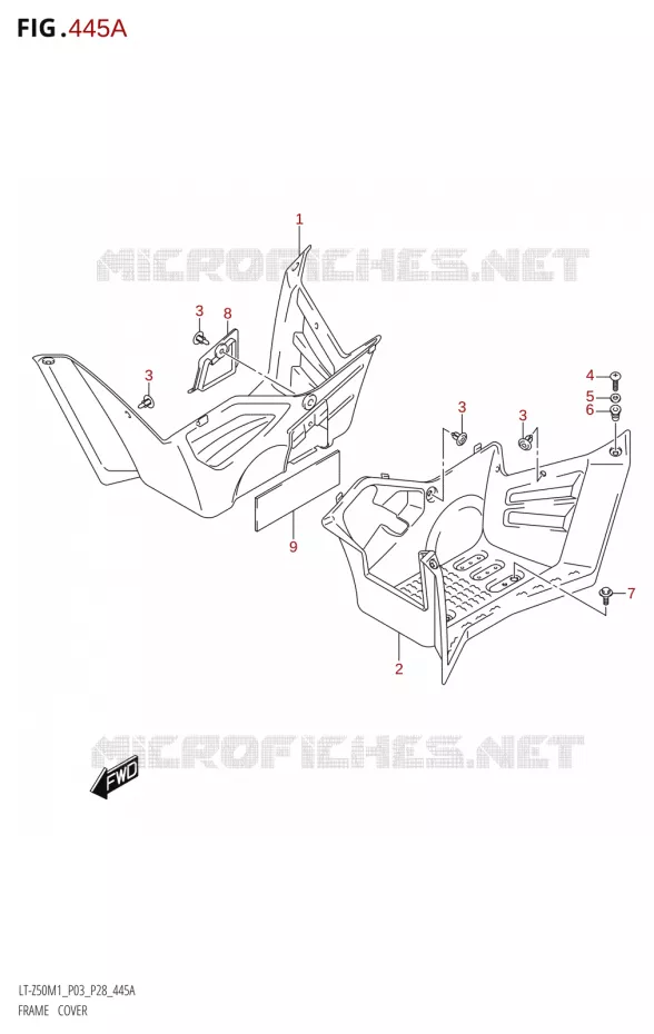FAIRING Suzuki QUAD 50 QUADSPORT 2021  LT-Z50 M1 (P03 / P28)