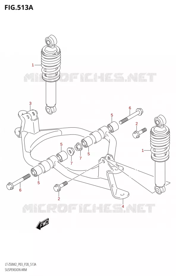 SUSPENSION ARM Suzuki QUAD 50 QUADSPORT 2022  LT-Z50 M2 (P03 / P28)