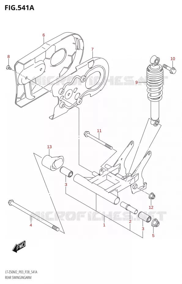 SWINGARM Suzuki QUAD 50 QUADSPORT 2022  LT-Z50 M2 (P03 / P28)
