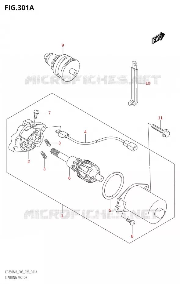STARTER MOTOR Suzuki QUAD 50 QUADSPORT 2023  LT-Z50 M3 (P03 / P28)