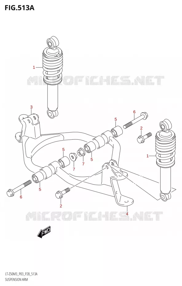 SUSPENSION ARM Suzuki QUAD 50 QUADSPORT 2023  LT-Z50 M3 (P03 / P28)