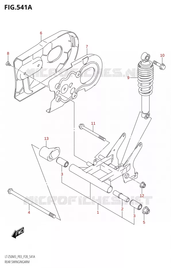 SWINGARM Suzuki QUAD 50 QUADSPORT 2023  LT-Z50 M3 (P03 / P28)