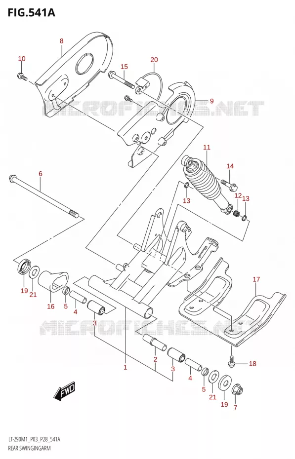 SWINGARM Suzuki QUAD 90 QUADSPORT 2021  LT-Z90 M1 (P03,P28)