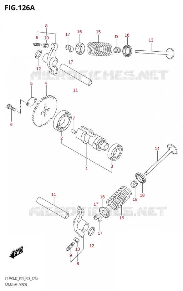 CAMSHAFT - VALVES Suzuki QUAD 90 QUADSPORT 2022  LT-Z90 M2 (P03,P28)