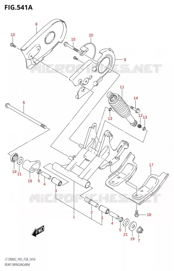 SWINGARM Suzuki QUAD 90 QUADSPORT 2022  LT-Z90 M2 (P03,P28)