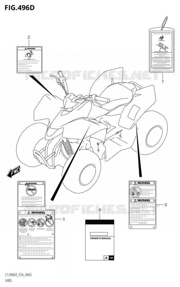 LABEL Suzuki QUAD 90 QUADSPORT 2023  LT-Z90 M3 (P03,P28)